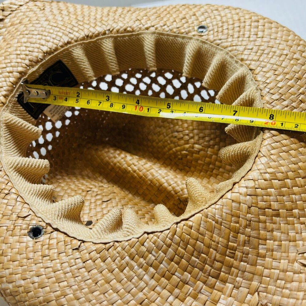 Dorfman Pacific Co Authentic Seagrass Straw Western Hat Steer Head Emblem Unisex - Picture 7 of 7